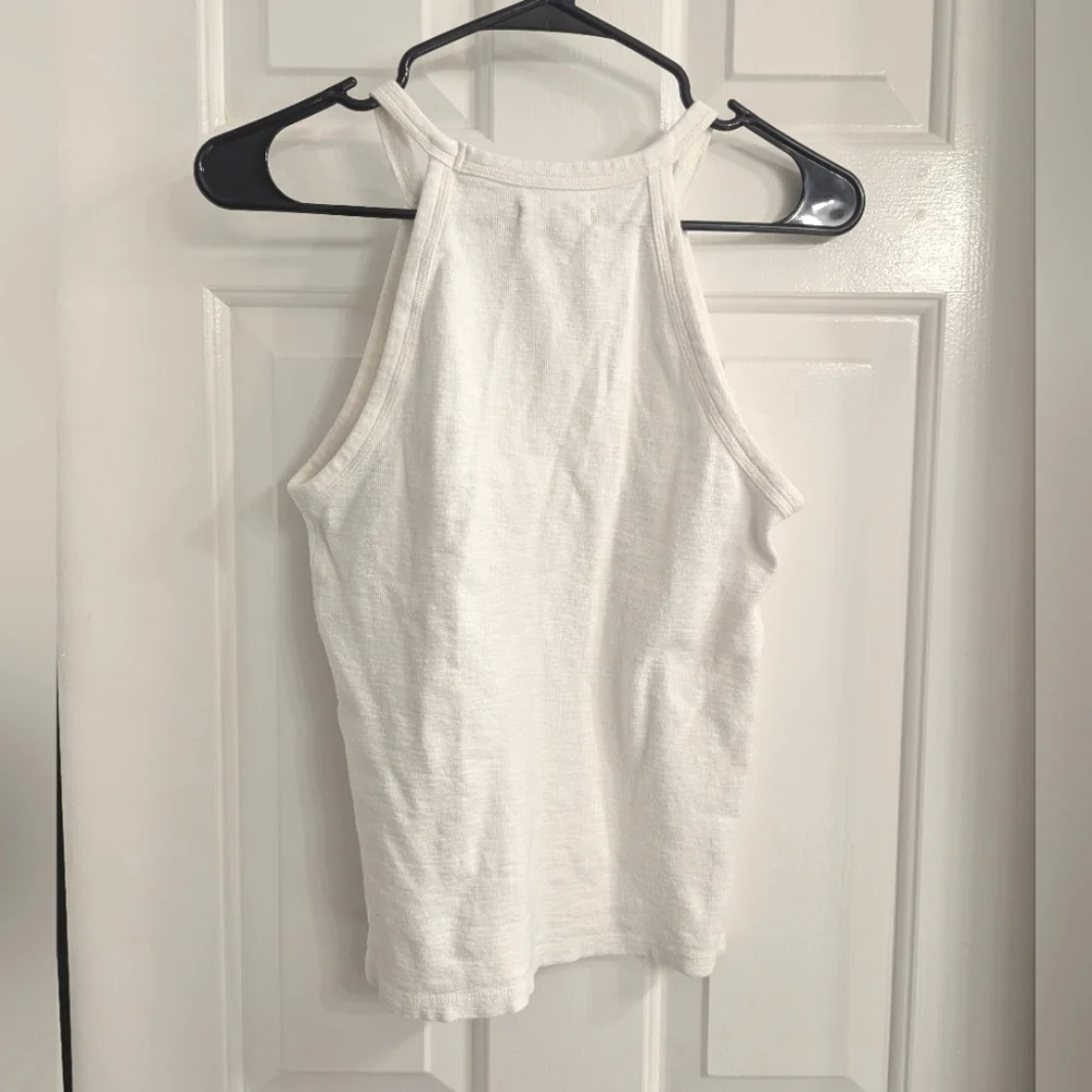 Madewell Ribbed High Neck Cotton Blend Tank Top White Size XS - Picture 3 of 4